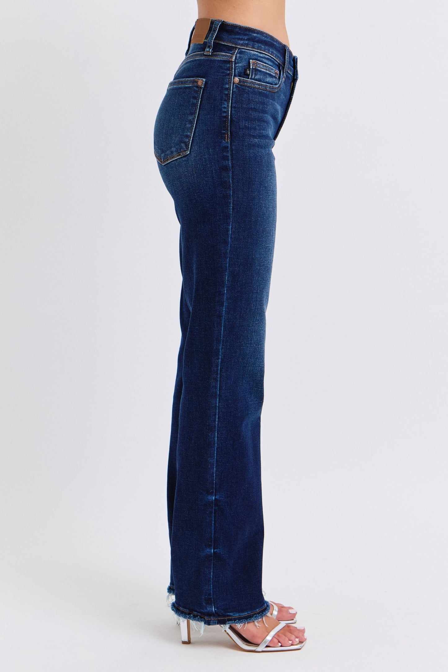 Judy Blue Straight Leg Classic High-Rise Boyfriend Jeans Relaxed Denim Pants