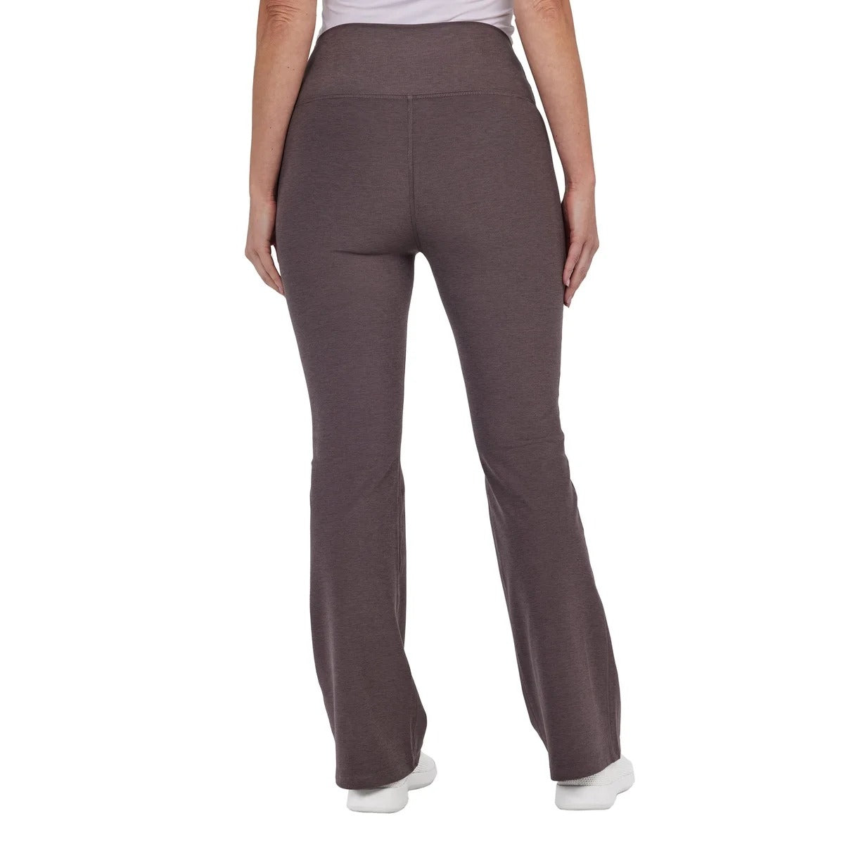 KIRKLAND Signature Woman Brushed Flare Pants Moisture Wicking Stretch Brown