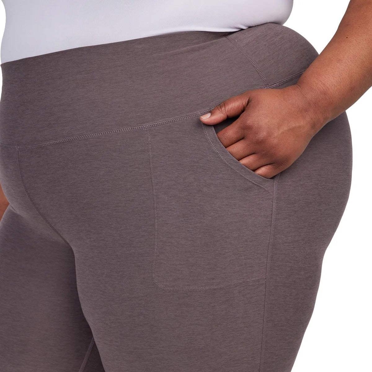 KIRKLAND Signature Woman Brushed Flare Pants Moisture Wicking Stretch Brown