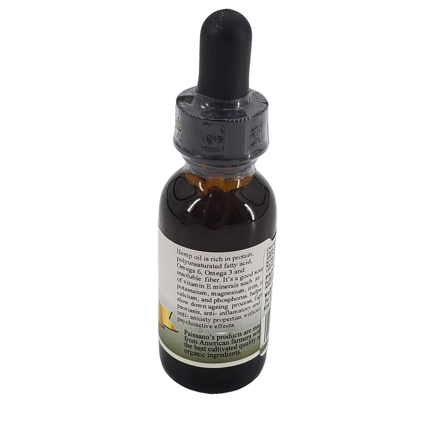 Paissano Hemp Oil: All-Natural Skin Regeneration , Moisturizing Oil, Omega 3 & 6 Fatty Acids | 1 ounce Glass Bottle Dropper included