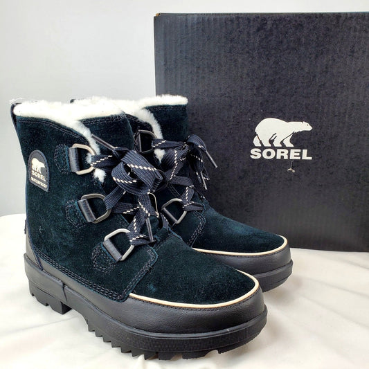 SOREL Boots TIVOLI IV Womans Fur Suede Leather Waterproof Shoes Outdoor Black