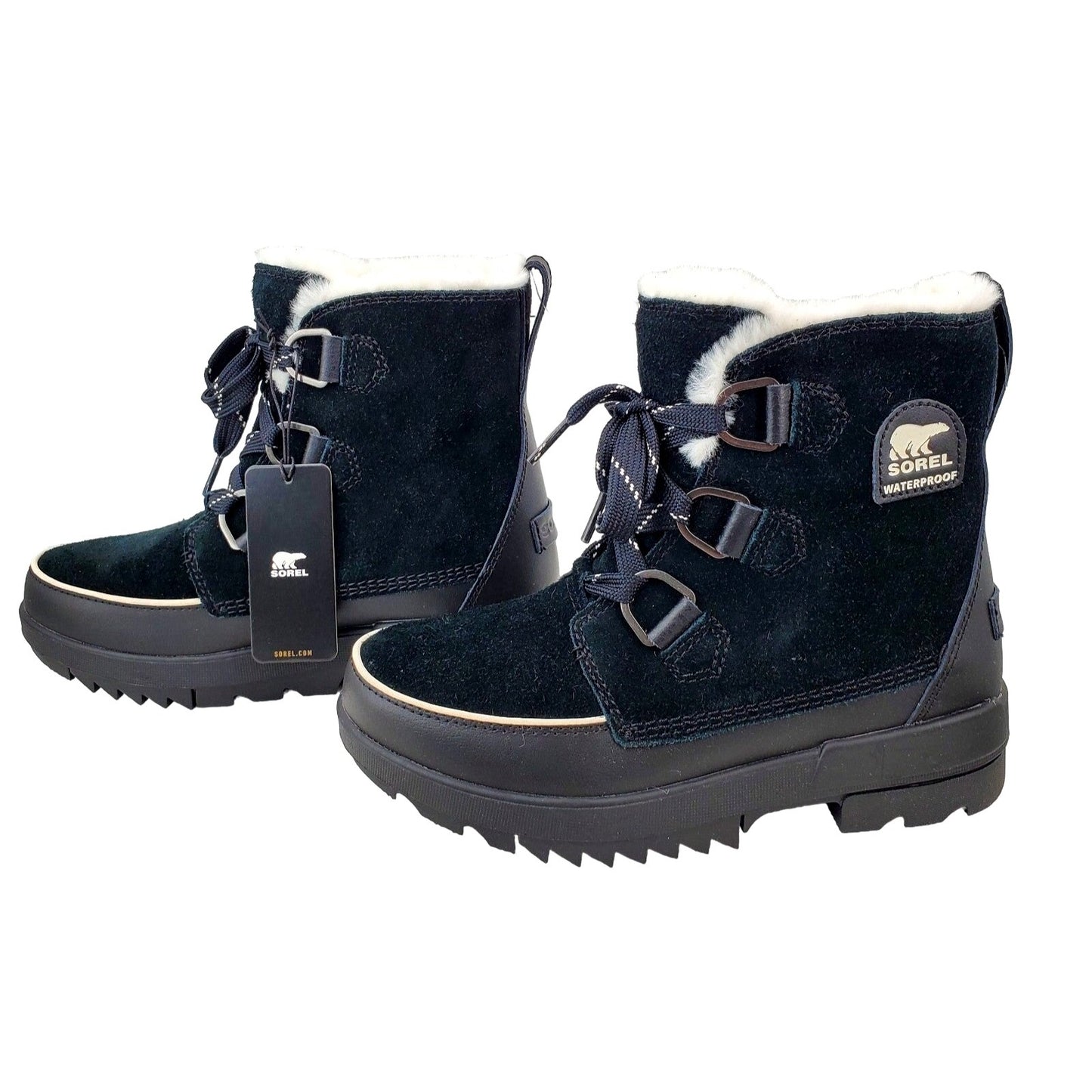 SOREL Boots TIVOLI IV Womans Fur Suede Leather Waterproof Shoes Outdoor Black