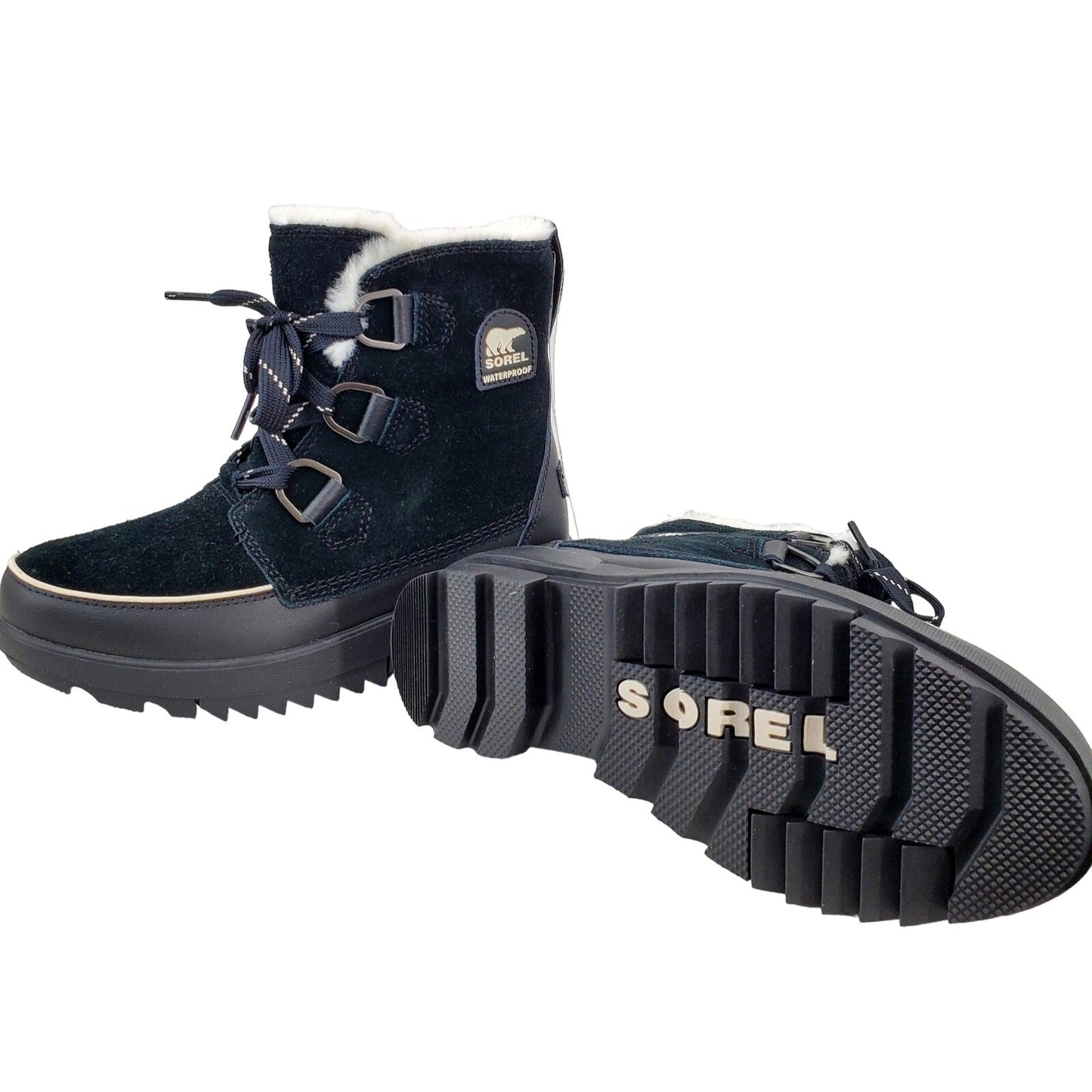 SOREL Boots TIVOLI IV Womans Fur Suede Leather Waterproof Shoes Outdoor Black