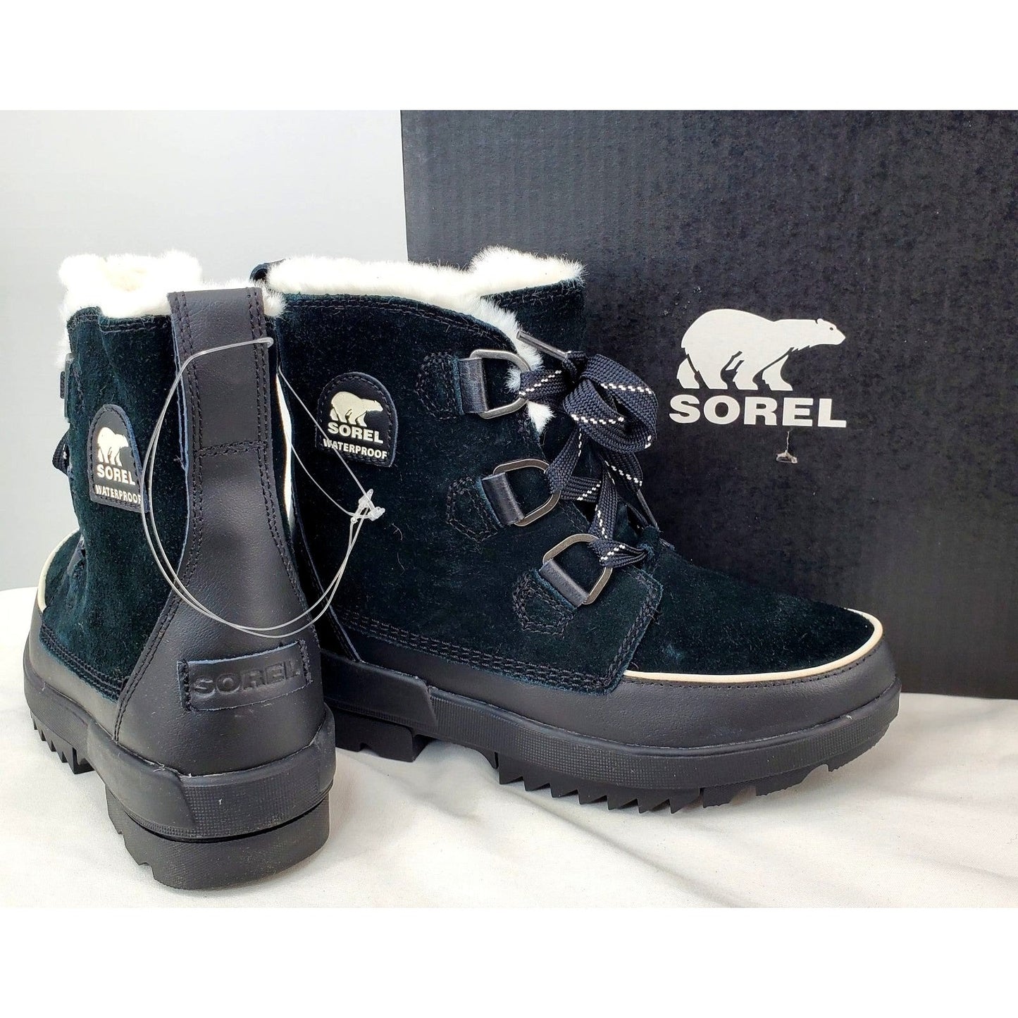 SOREL Boots TIVOLI IV Womans Fur Suede Leather Waterproof Shoes Outdoor Black