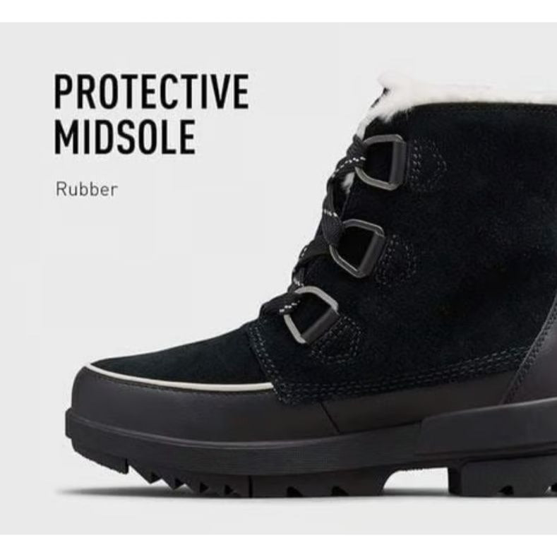 SOREL Boots TIVOLI IV Womans Fur Suede Leather Waterproof Shoes Outdoor Black