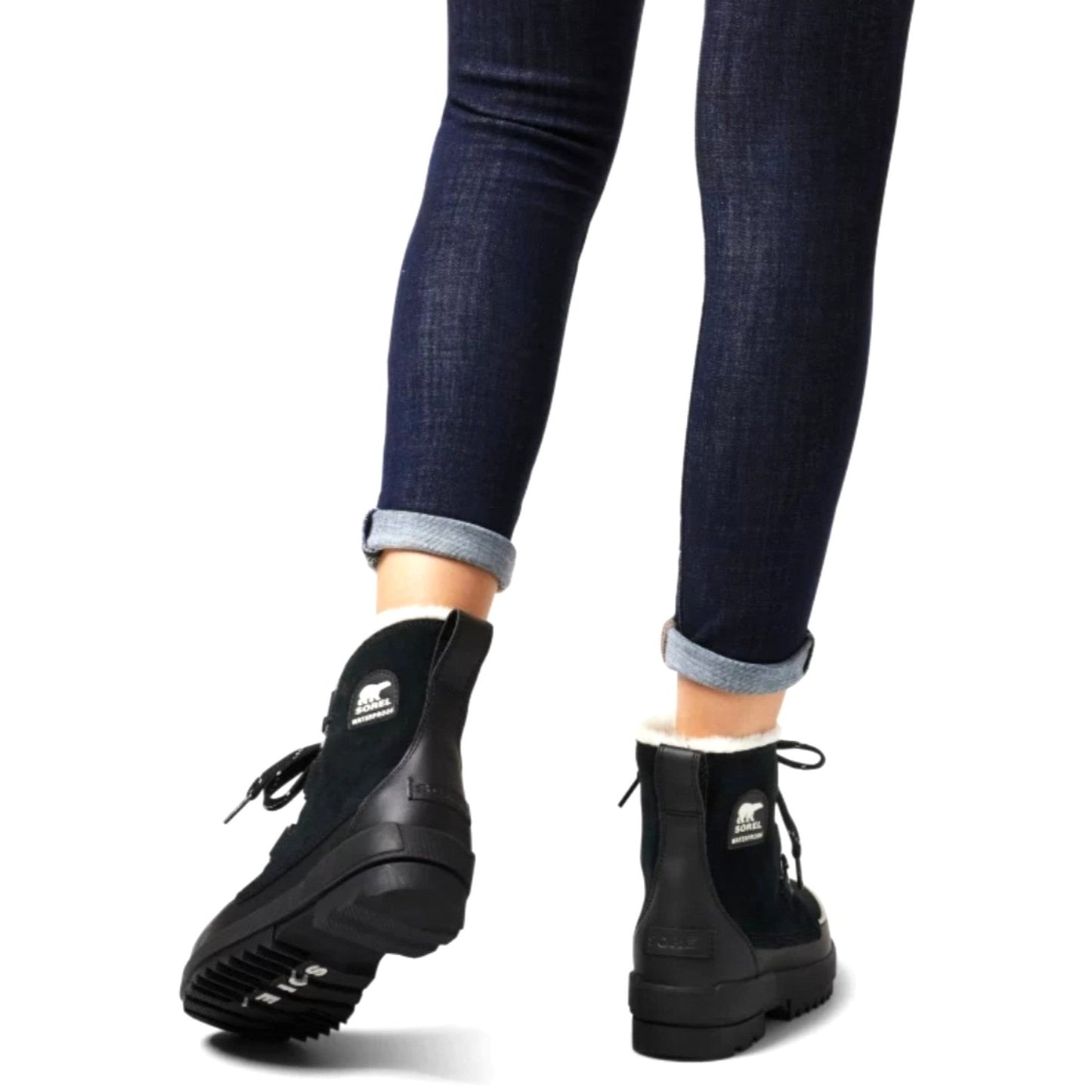 SOREL Boots TIVOLI IV Womans Fur Suede Leather Waterproof Shoes Outdoor Black