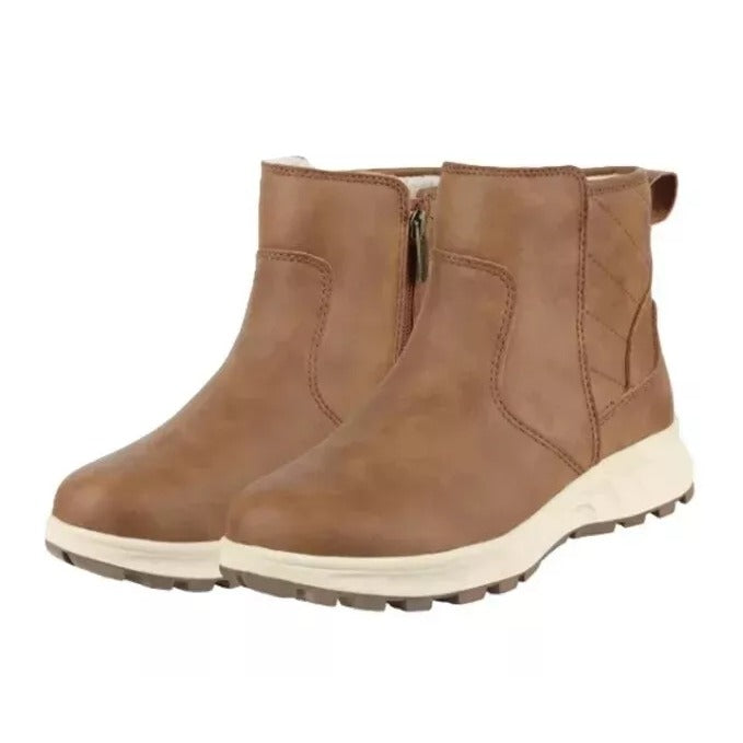 Khombu Women Dusk All Weather Boot Faux Leather Zip-up Outdoor Winter Shoes
