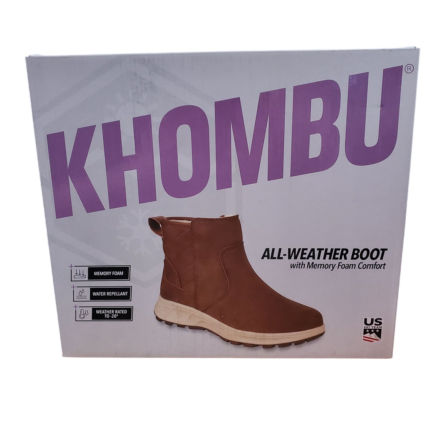 Khombu Women Dusk All Weather Boot Faux Leather Zip-up Outdoor Winter Shoes