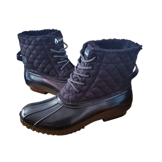 Sporto Womens Andie Duck Boots Quilted Water Repellant Faux Fur Outdoor Shoes