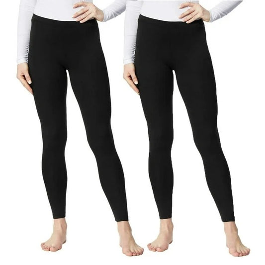 32 Degrees Heat 2-Pack Women Base Layer Lightweight Anti-odor Stretch Pants Black