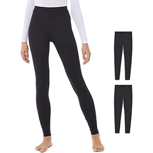 32 Degrees Heat 2-Pack Women Base Layer Lightweight Anti-odor Stretch Pants Black