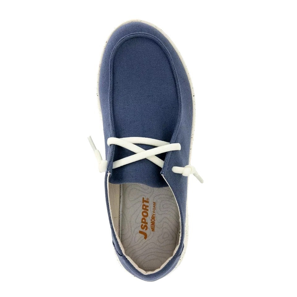Jsport Wenden Women Casual Slip on Boat Shoes Nautical Sneaker Navy Blue