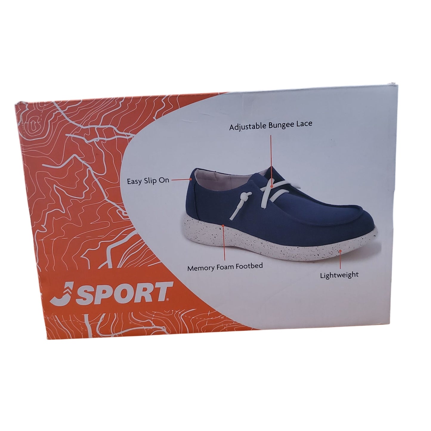 Jsport Wenden Women Casual Slip on Boat Shoes Nautical Sneaker Navy Blue