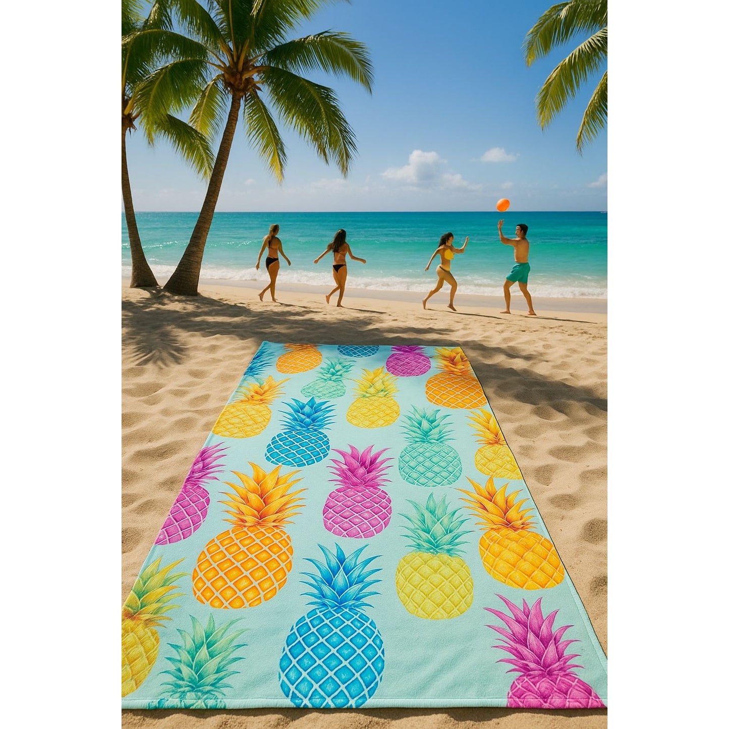 Pineapple Cotton Large Beach Towel Bath Home Bathroom 60x30 Tropical Island