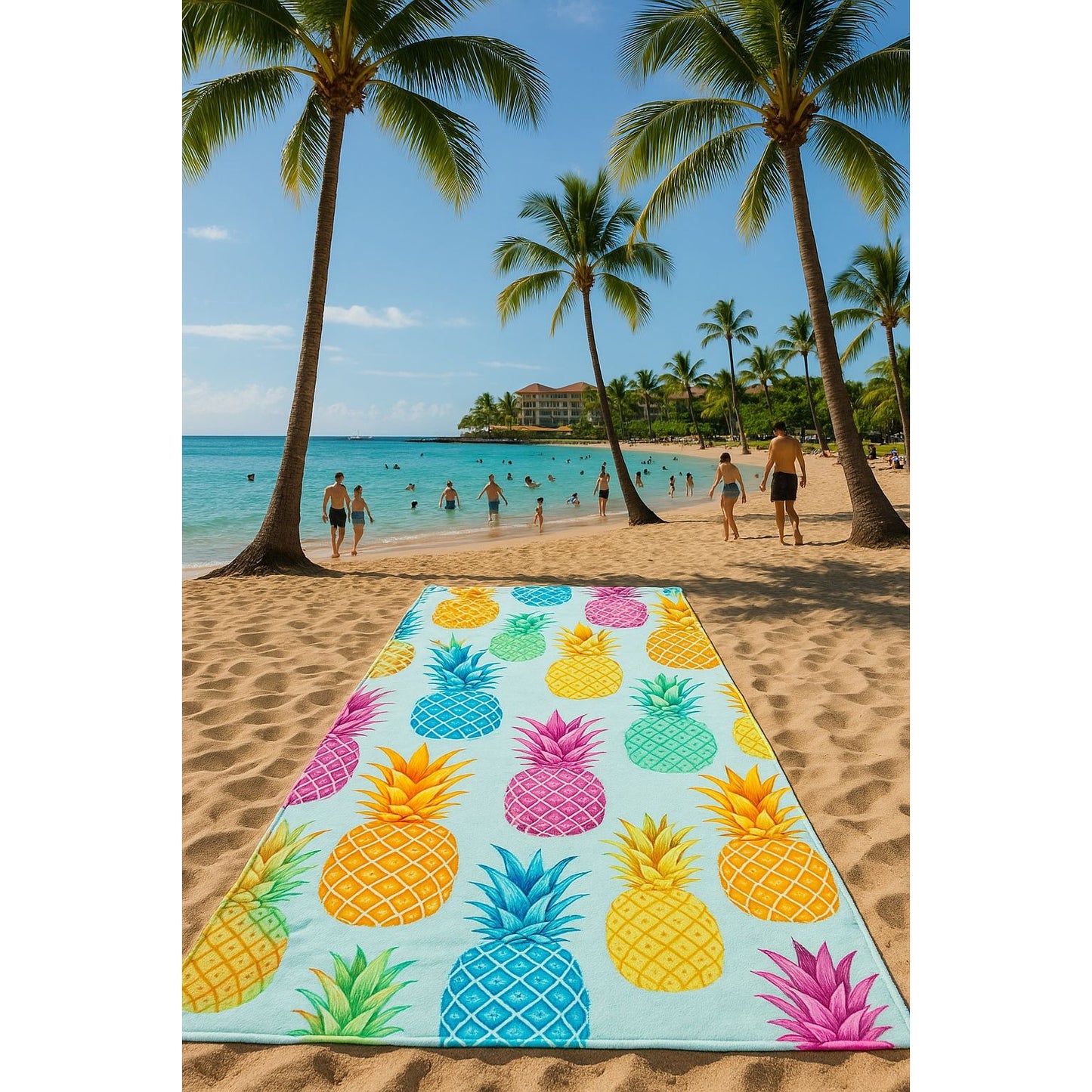 Pineapple Cotton Large Beach Towel Bath Home Bathroom 60x30 Tropical Island
