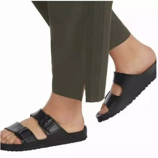 KIRKLAND Women's 4-Way Stretch Pull-on Elastic Waist Ankle Pants 27" Inseam Green