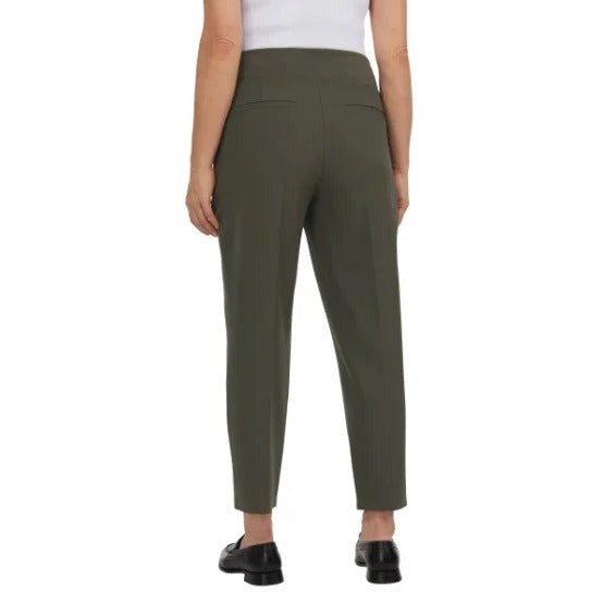 KIRKLAND Women's 4-Way Stretch Pull-on Elastic Waist Ankle Pants 27" Inseam Green