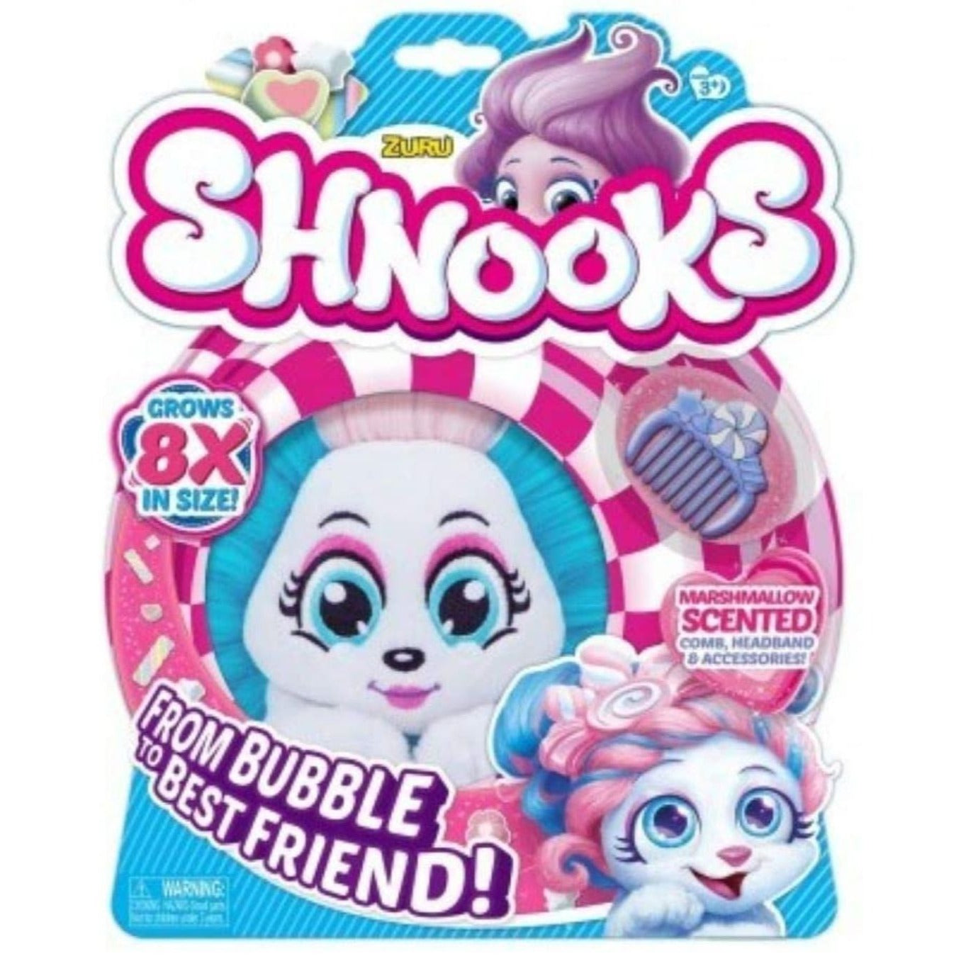 Shnooks Stuffed Mello Soft Plush Toy Marshmallow Scented Fluffy Hair Dead Stock
