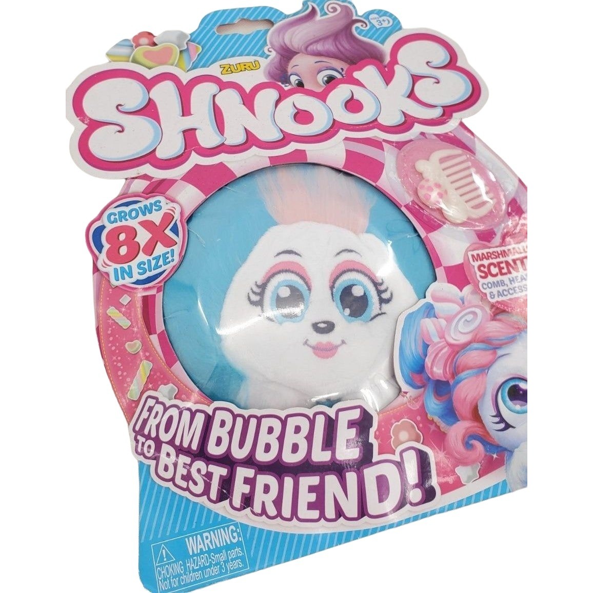 Shnooks Stuffed Mello Soft Plush Toy Marshmallow Scented Fluffy Hair Dead Stock