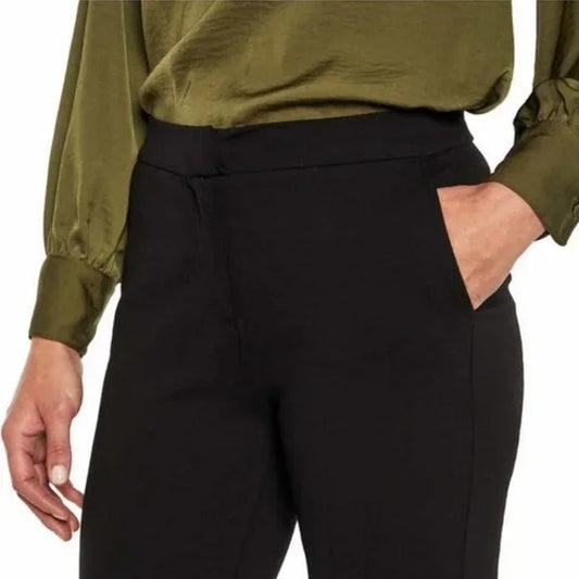 Banana Republic Women's Trousers Straight Leg Ponte Pants Flat Front Slacks Black
