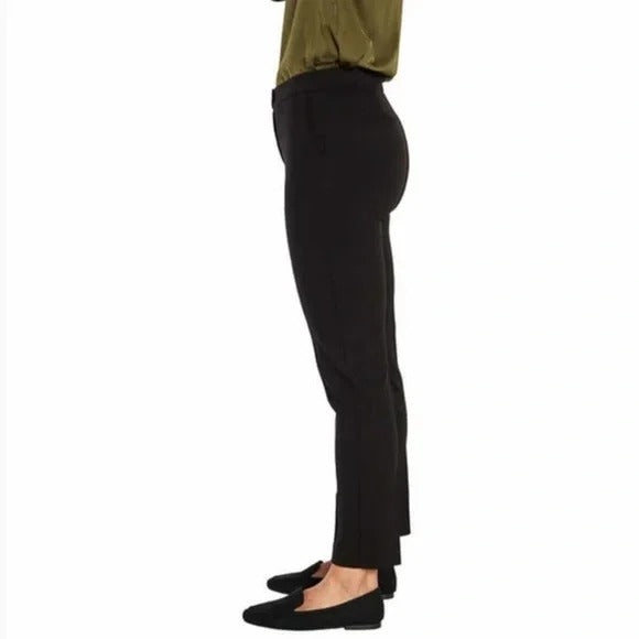 Banana Republic Women's Trousers Straight Leg Ponte Pants Flat Front Slacks Black