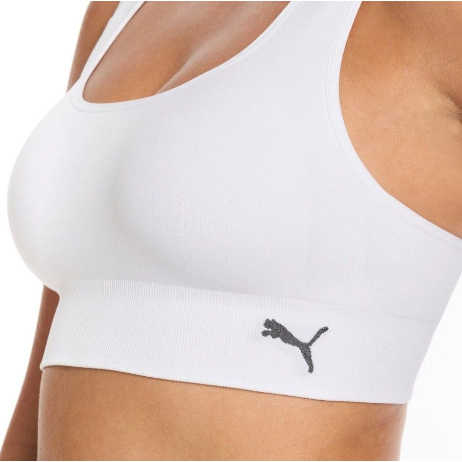 PUMA 2 Pack Seamless Athletic Sports Bra Set Adjustable Cross Back Activewear