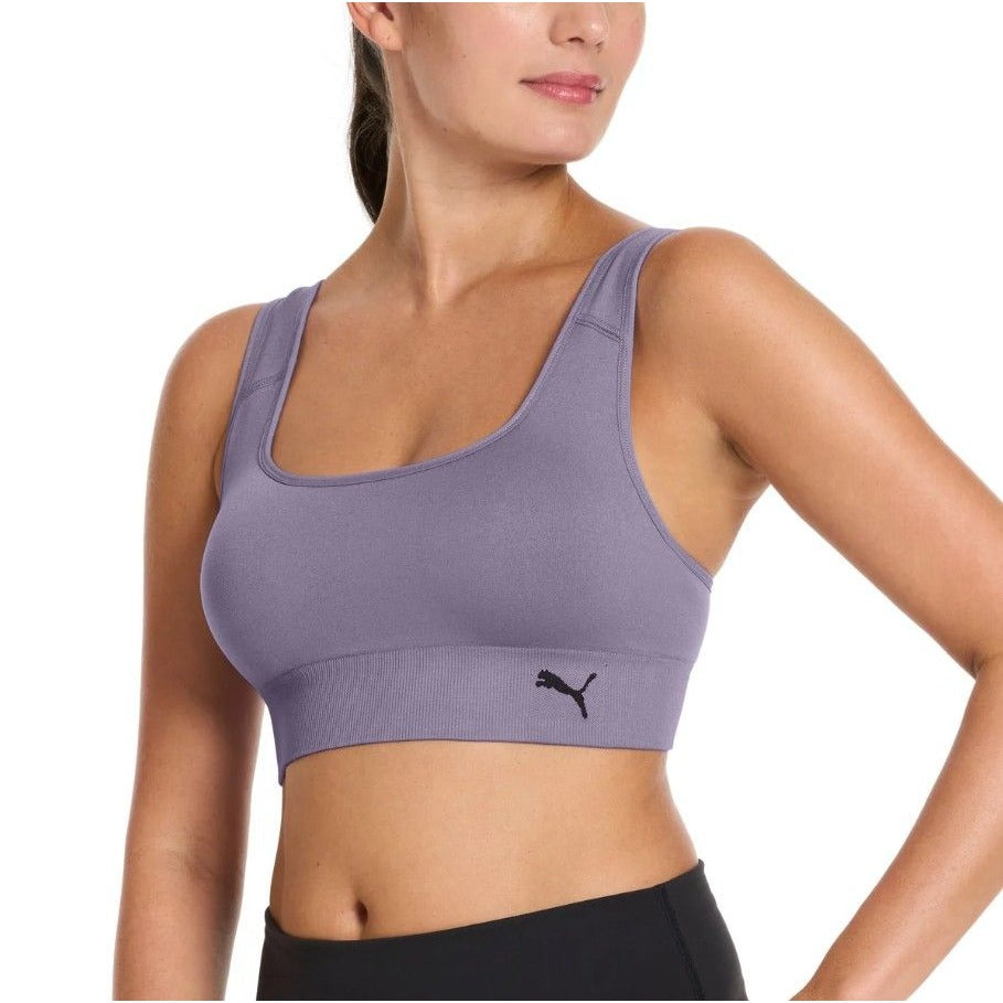 PUMA 2 Pack Seamless Athletic Sports Bra Set Adjustable Cross Back Activewear