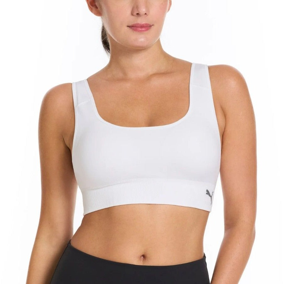 PUMA 2 Pack Seamless Athletic Sports Bra Set Adjustable Cross Back Activewear