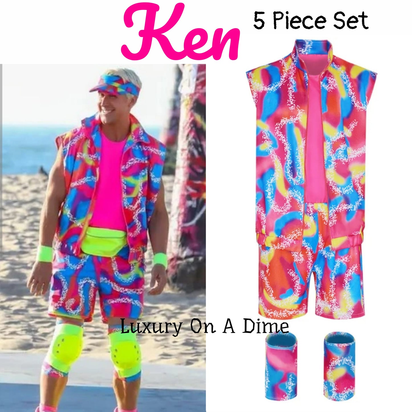 Barb and Ken Movie Retro 80s Workout Cosplay Halloween Costume