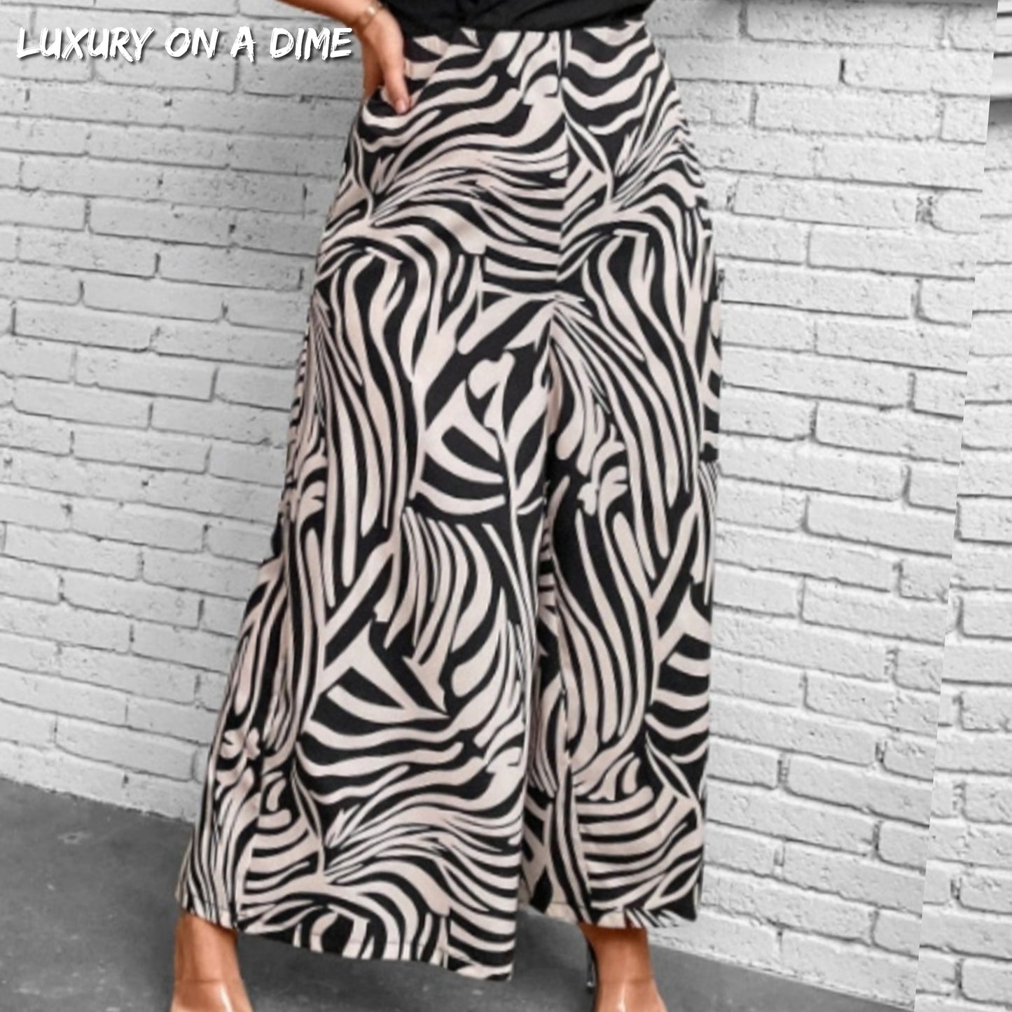 Plus Size Printed Surplice Neck Wide Leg Jumpsuit