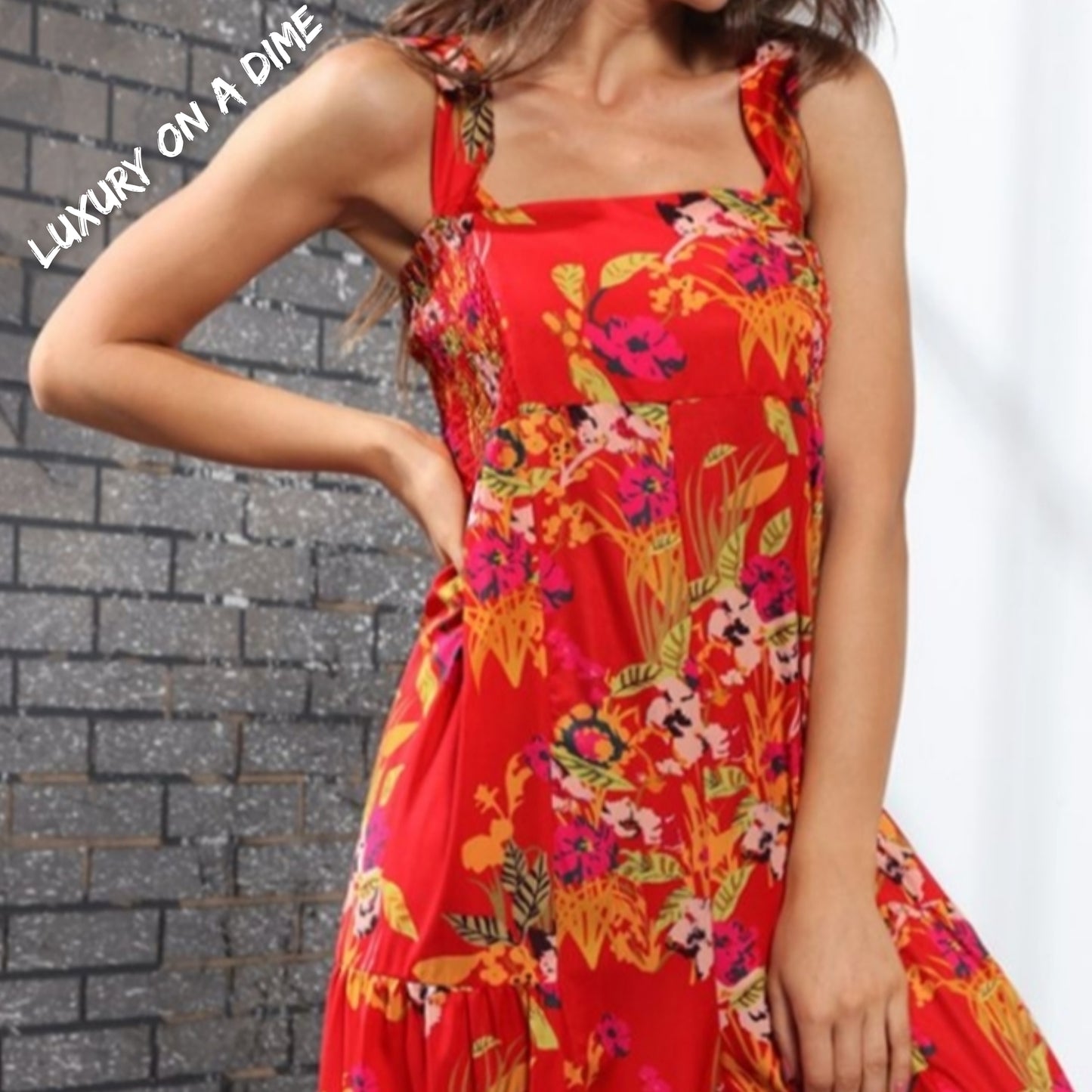 Floral Smock Side Jumpsuit Tiered Oversized Wide Leg One-piece Pant Outfit
