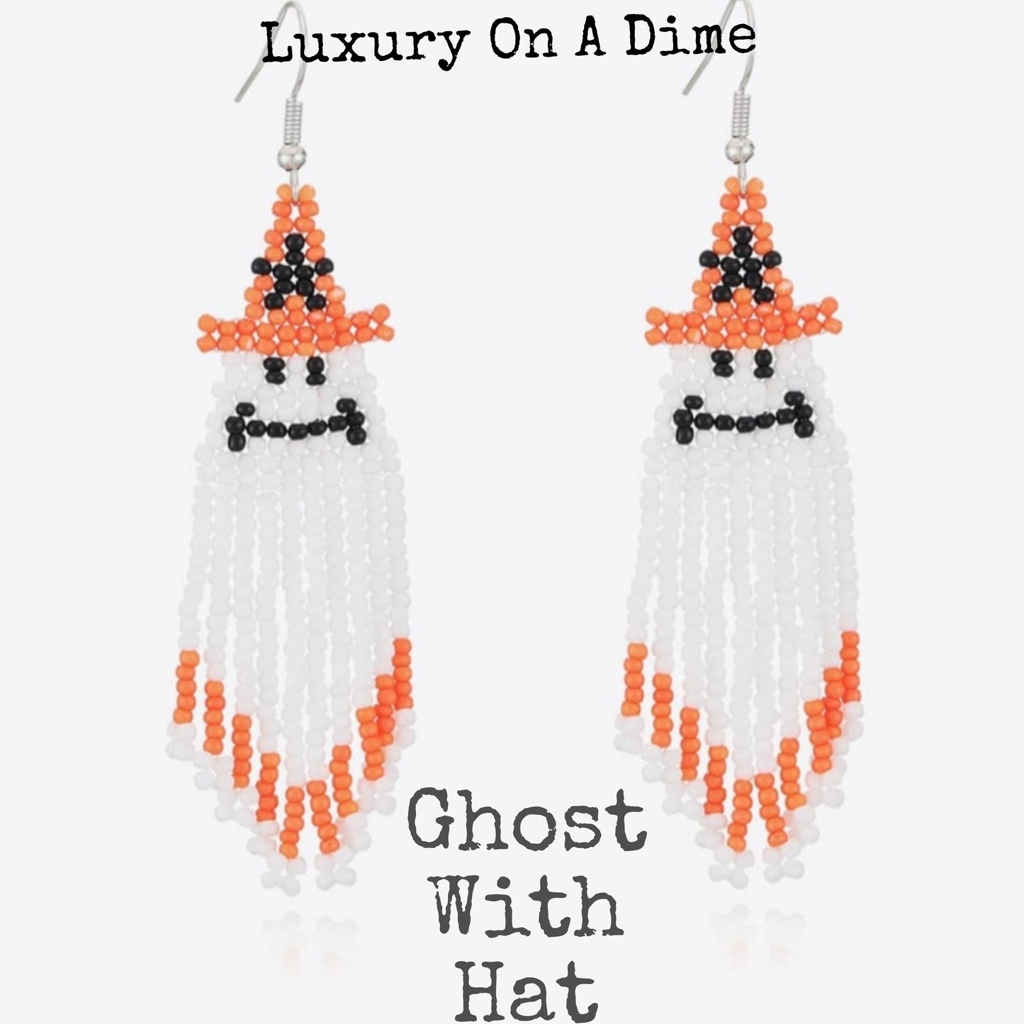 Spooky Fun Beaded Long Dangle Earrings Halloween Jewelry Pumpkin Ghost Spider Witch Skeleton