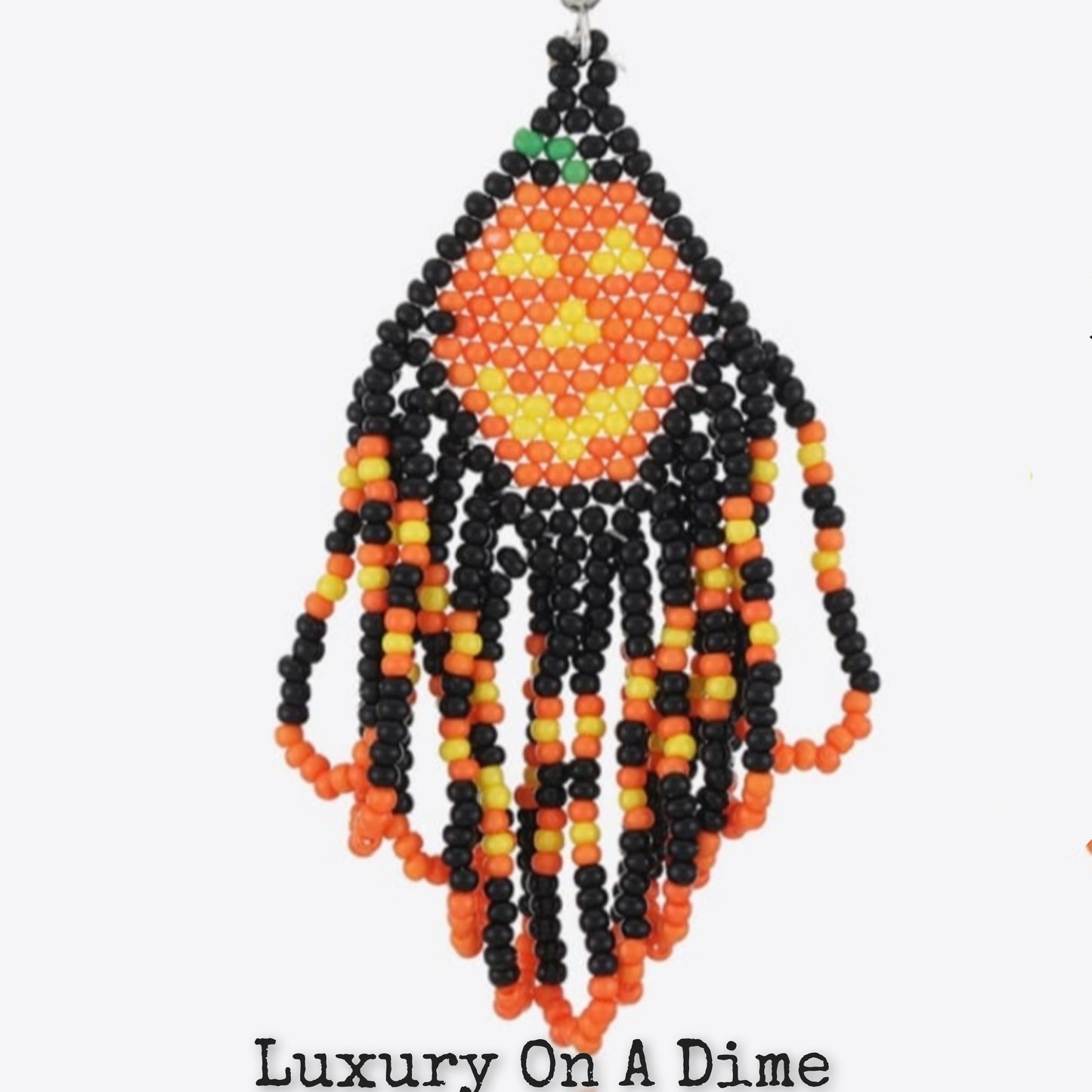 Spooky Fun Beaded Long Dangle Earrings Halloween Jewelry Pumpkin Ghost Spider Witch Skeleton