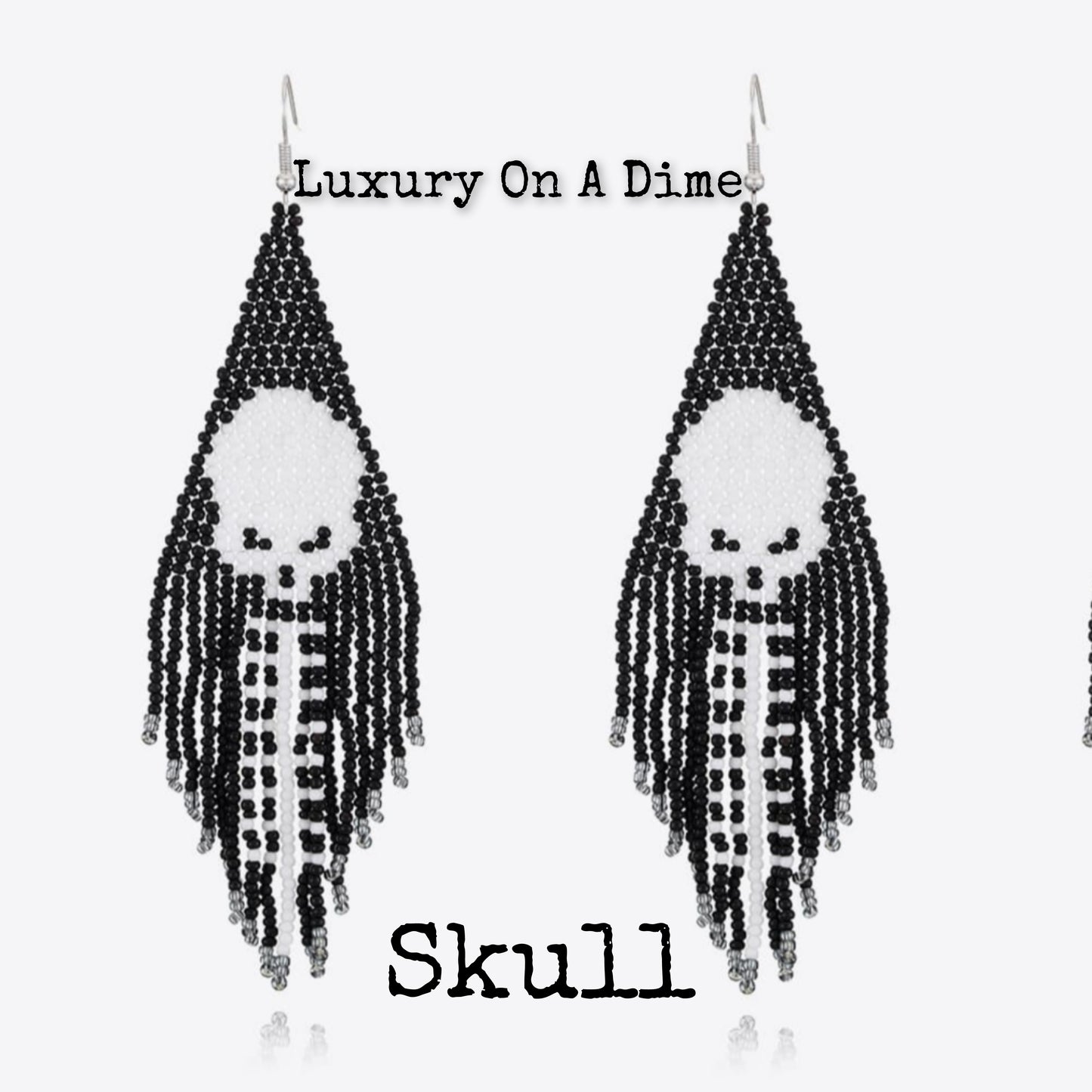 Spooky Fun Beaded Long Dangle Earrings Halloween Jewelry Pumpkin Ghost Spider Witch Skeleton