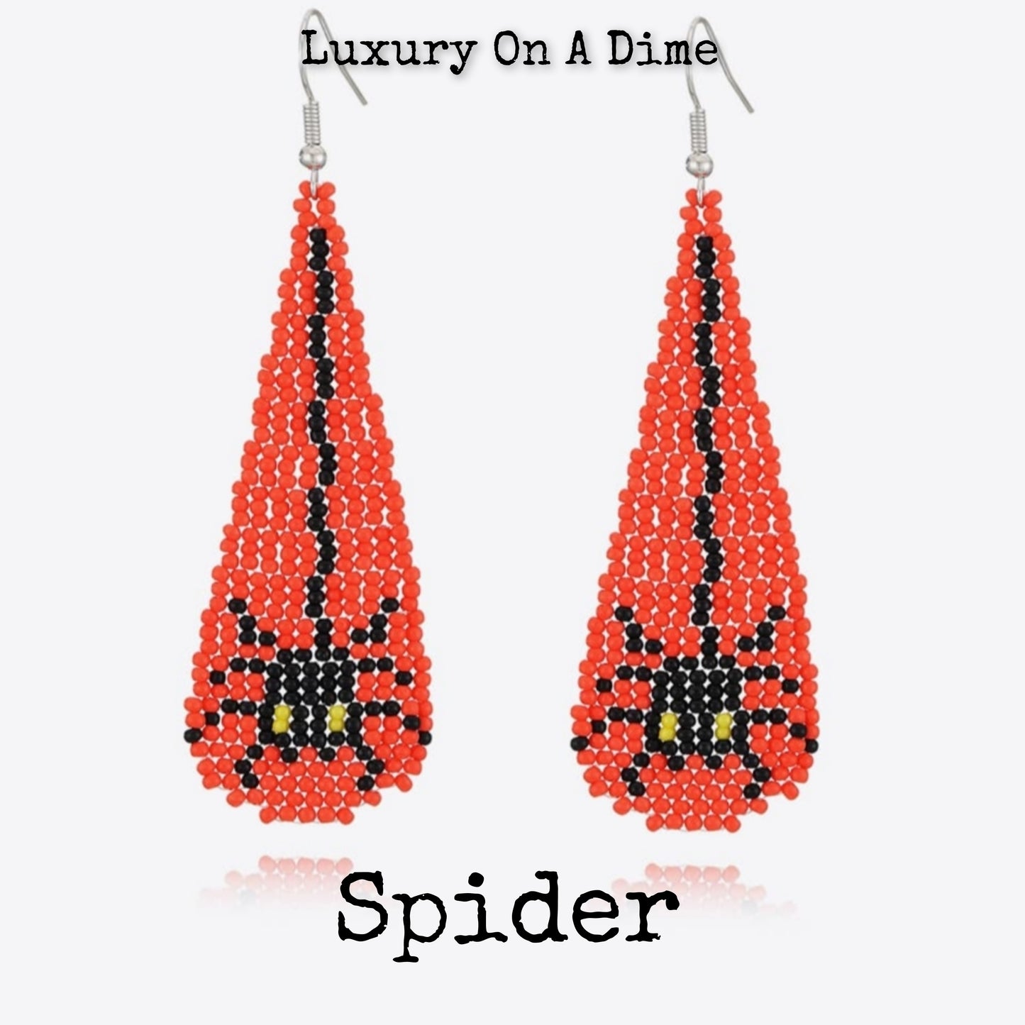 Spooky Fun Beaded Long Dangle Earrings Halloween Jewelry Pumpkin Ghost Spider Witch Skeleton