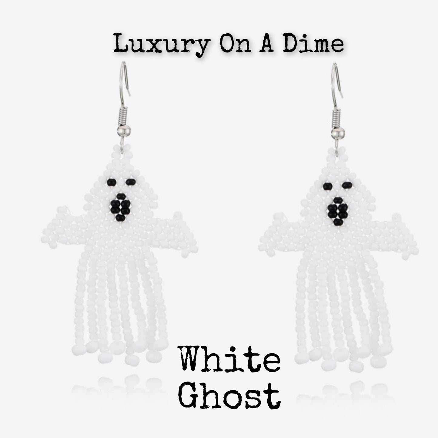 Spooky Fun Beaded Long Dangle Earrings Halloween Jewelry Pumpkin Ghost Spider Witch Skeleton