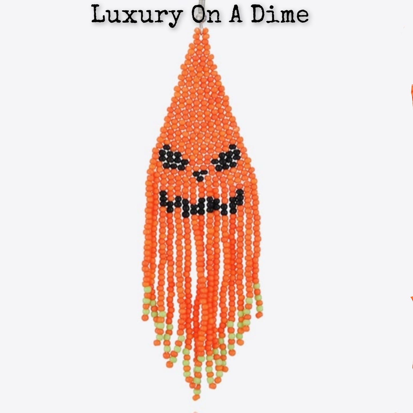 Spooky Fun Beaded Long Dangle Earrings Halloween Jewelry Pumpkin Ghost Spider Witch Skeleton