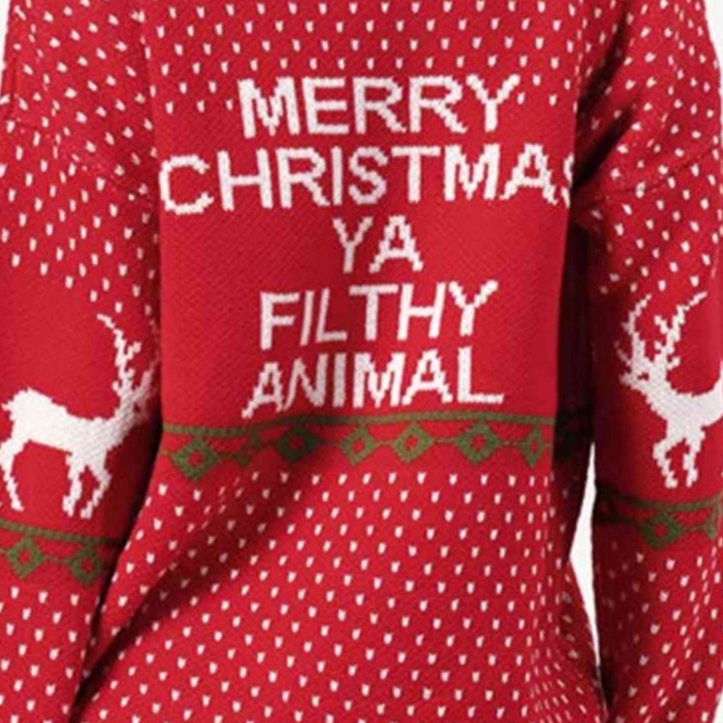 Merry Christmas Ya Filthy Animal Funny Home Movie Knit Sweater