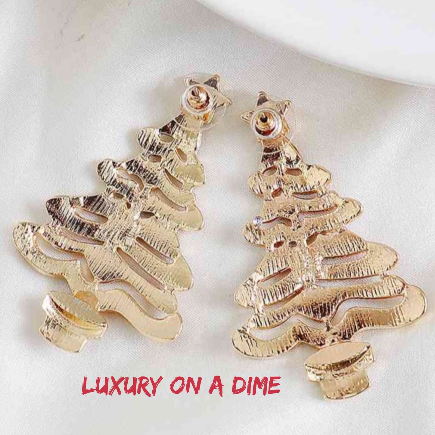 Christmas Tree Earrings Colorful Rhinestone or Faux Pearl Holiday Fashion Jewelry