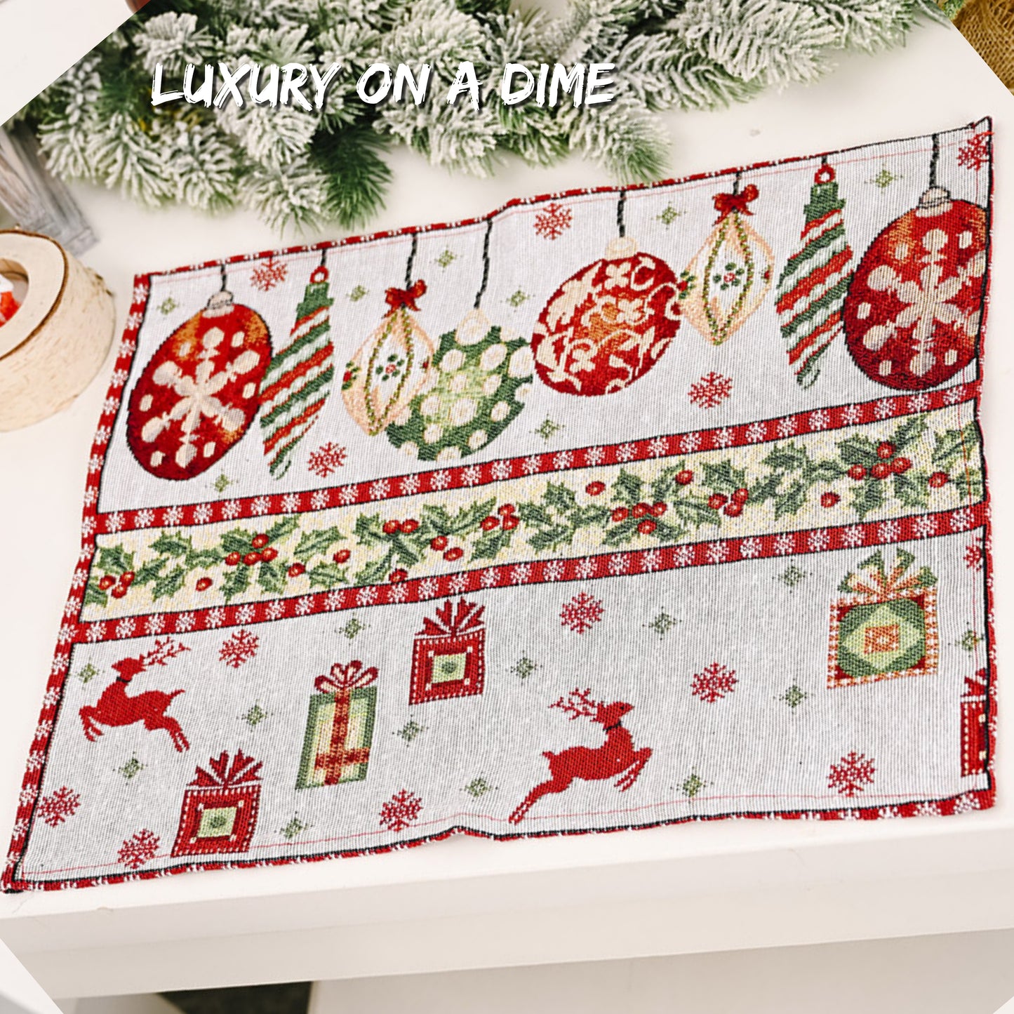 2-Piece Christmas Placemat Dining Table Festive Home Decor Assorted Selection