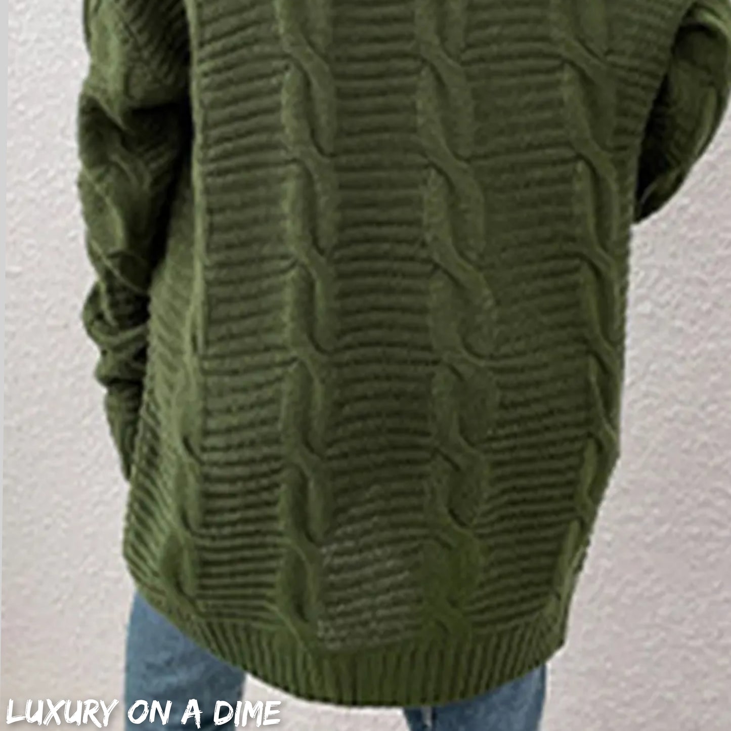 Oversized Cable Knit Classic Open Front Patch Pocket Cardigan Fall Winter