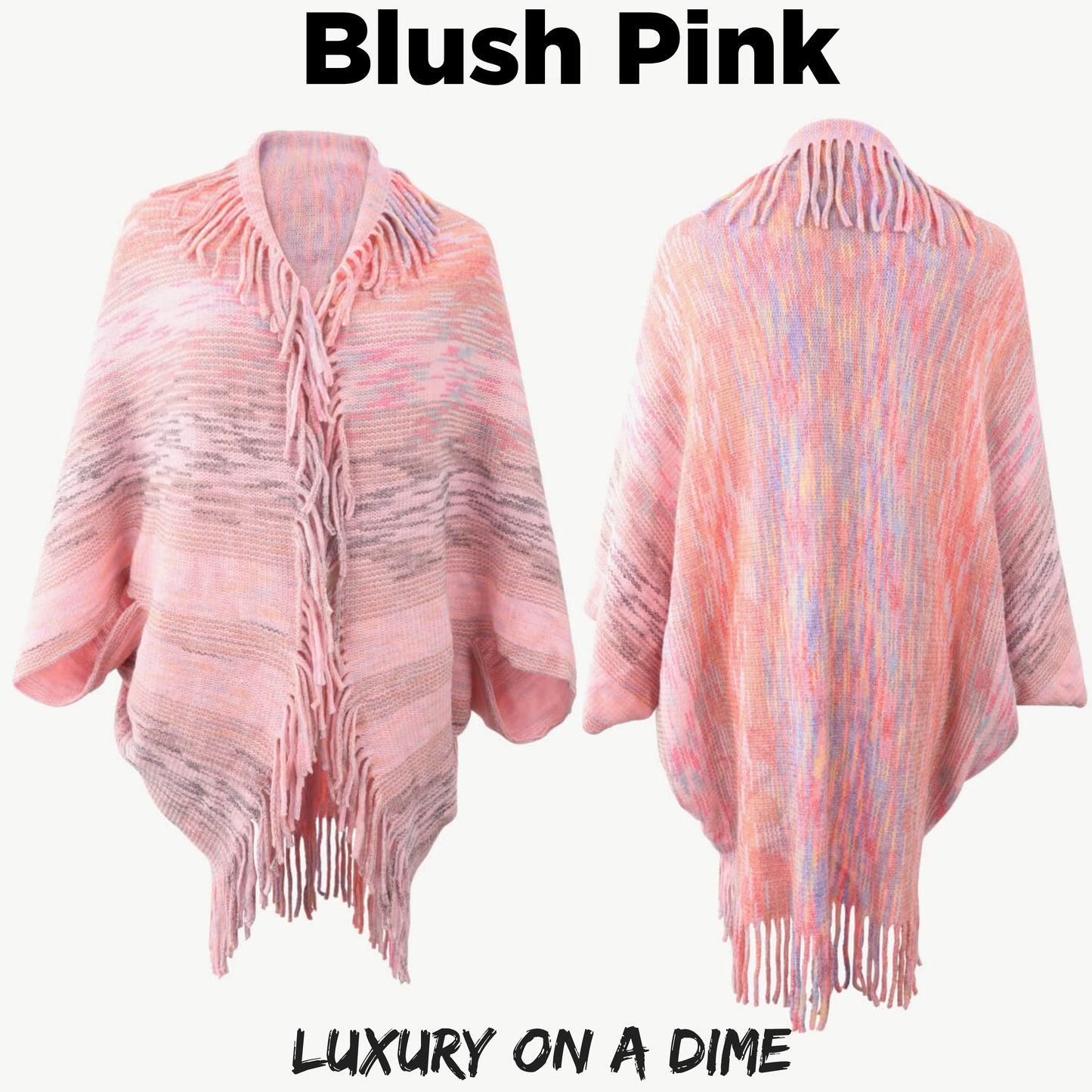 Colorful Rainbow Retro Fringe Hem Shrug Knit Bolero Open Front Sweater Cardigan