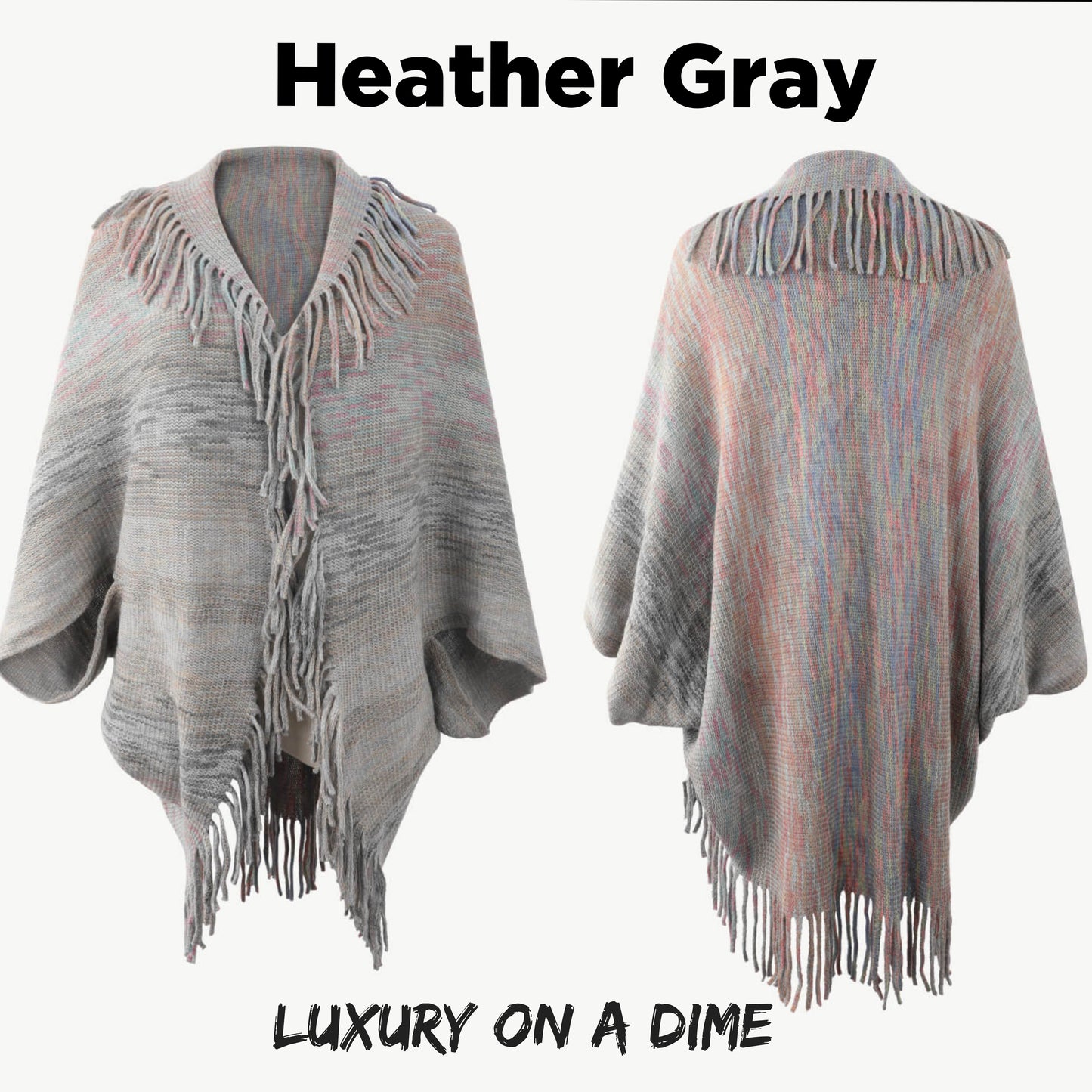 Colorful Rainbow Retro Fringe Hem Shrug Knit Bolero Open Front Sweater Cardigan