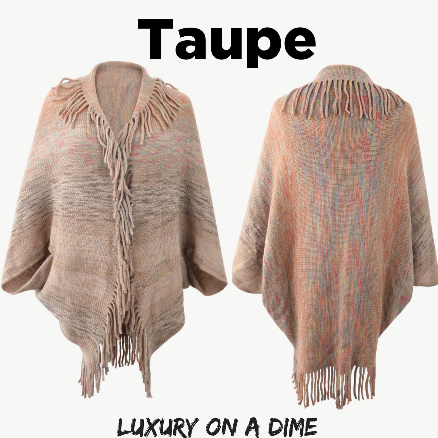 Colorful Rainbow Retro Fringe Hem Shrug Knit Bolero Open Front Sweater Cardigan