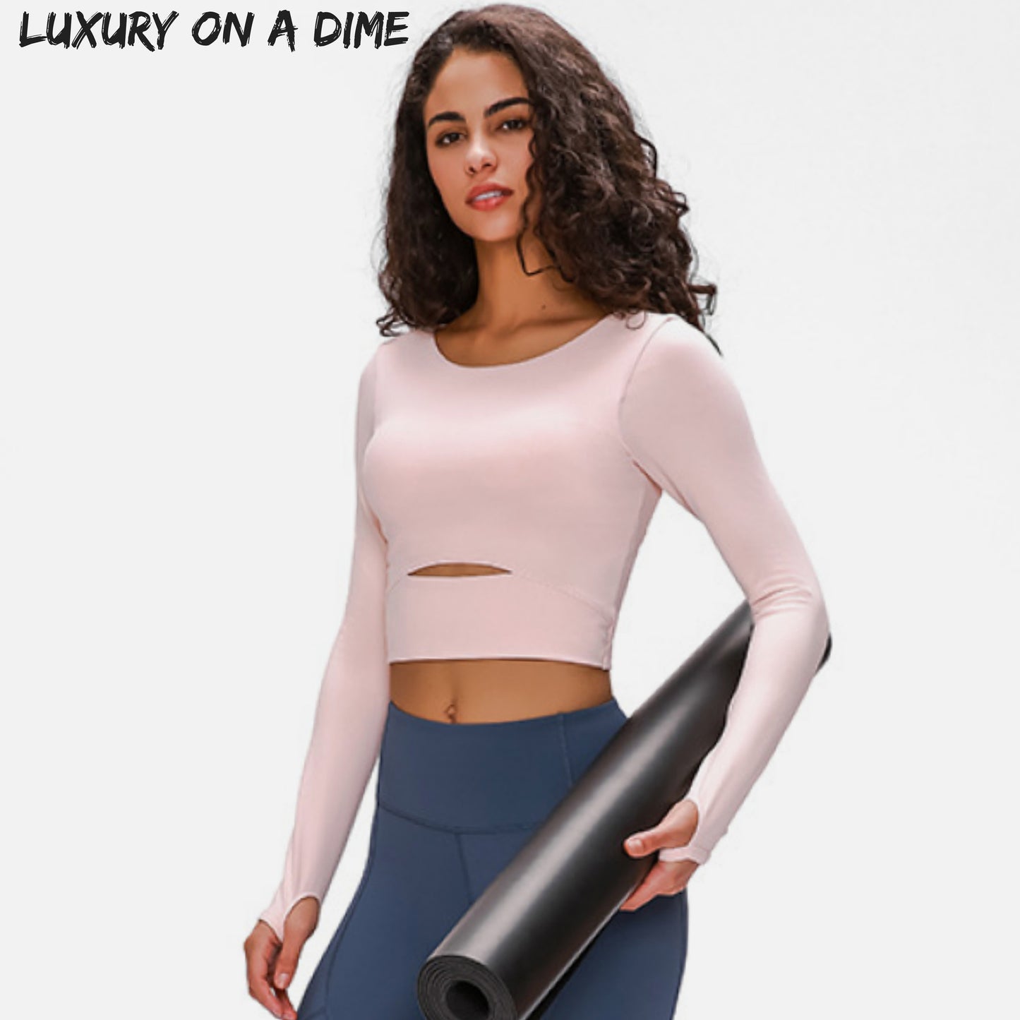 Long Sleeve Athletic Cut-out Yoga Activewear Crop Top (4 colors available)