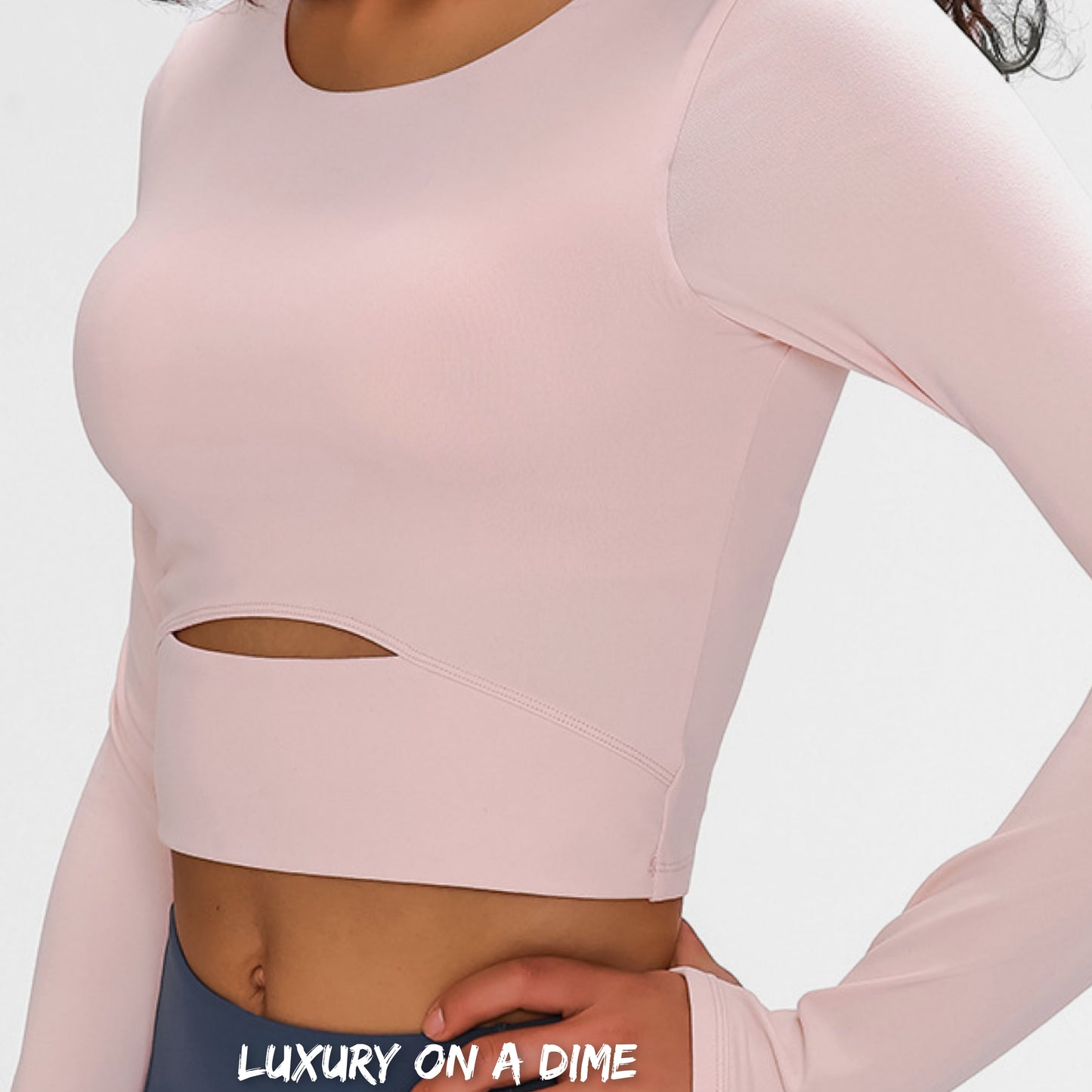 Long Sleeve Athletic Cut-out Yoga Activewear Crop Top (4 colors available)