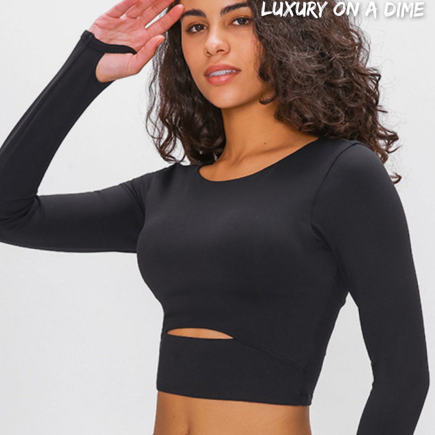 Long Sleeve Athletic Cut-out Yoga Activewear Crop Top (4 colors available)