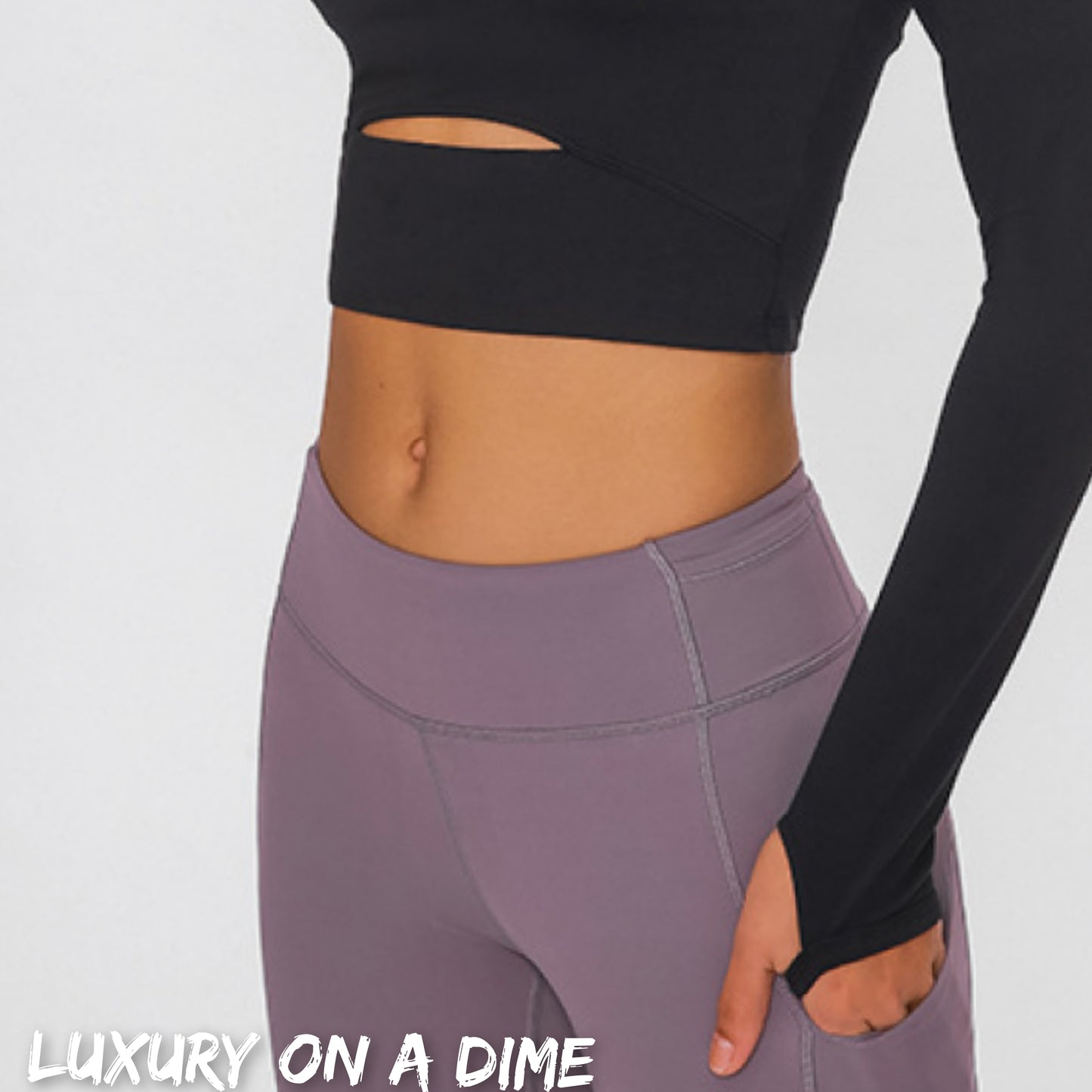 Long Sleeve Athletic Cut-out Yoga Activewear Crop Top (4 colors available)