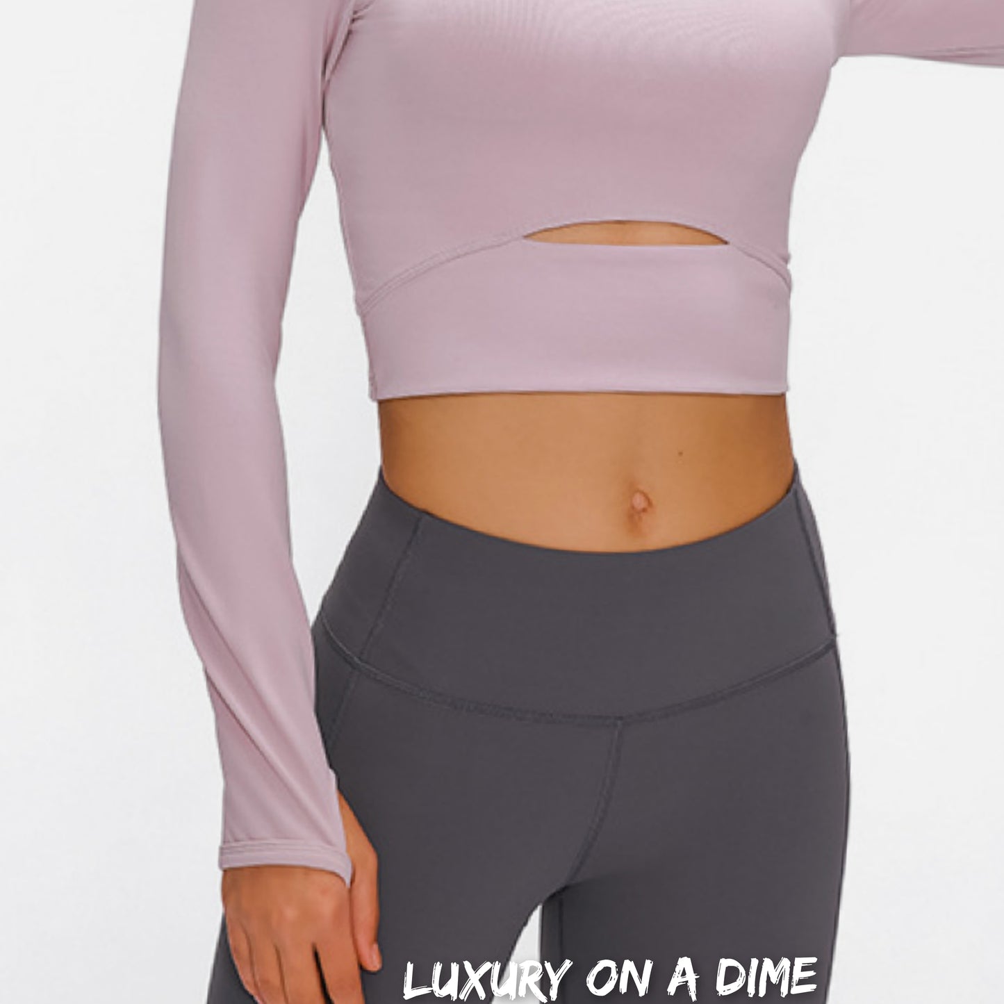 Long Sleeve Athletic Cut-out Yoga Activewear Crop Top (4 colors available)