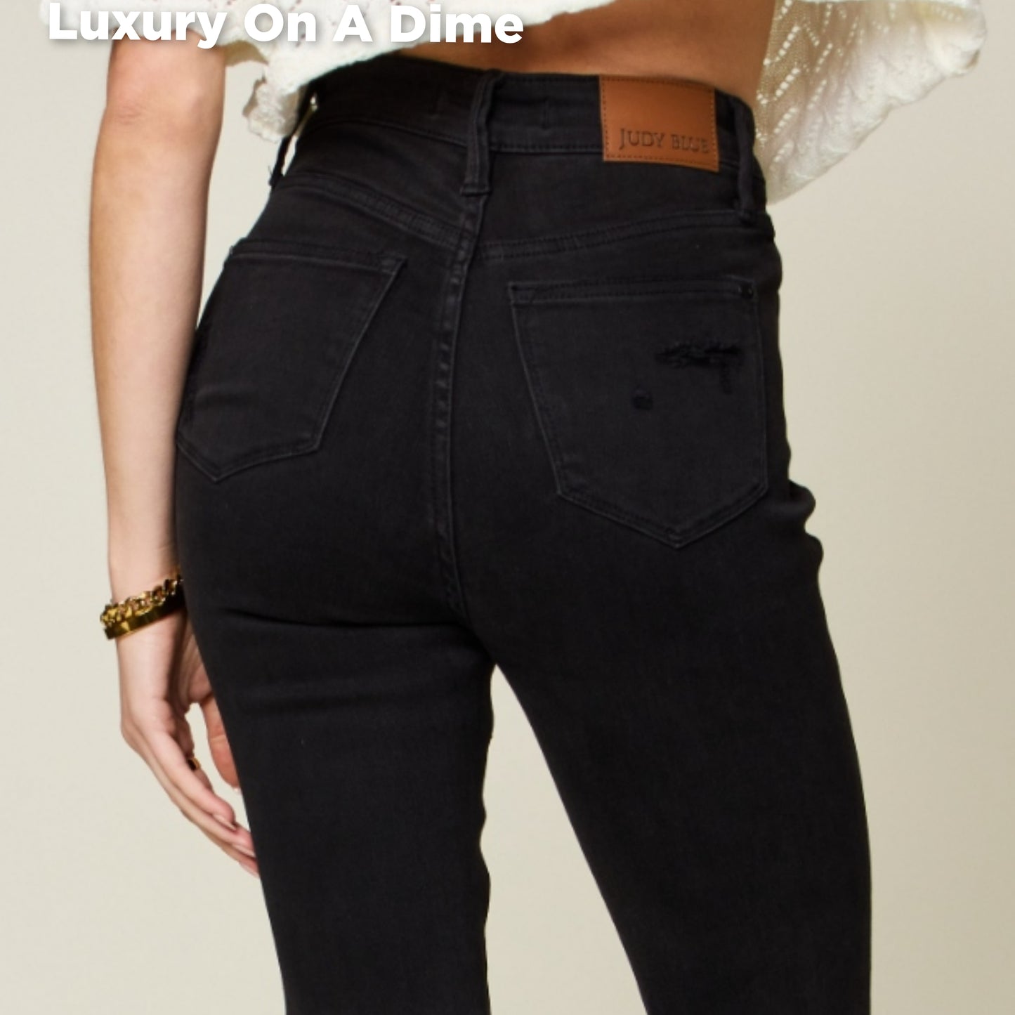 Distressed Tummy Control High Waist Skinny Denim Flare Bell Bottom Jean Pants Judy Blue